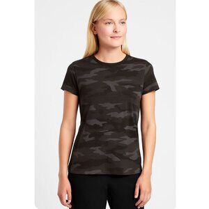 Athleta Organic Daily Camo Crew short sleeve tee t-shirt Top Gray size 1X NWT